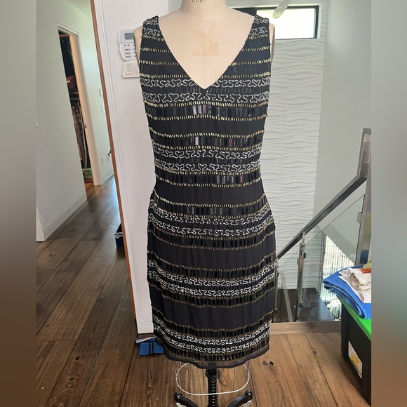 brian bailey fully beaded dress size 8 - Picture 2 of 4